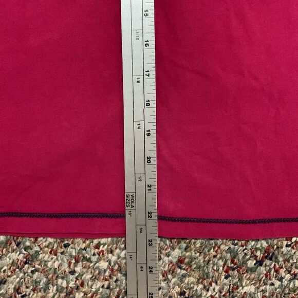 Lauren Ralph Lauren Active Magenta Pink Navy Trim Short Sleeve T-Shirt Size M - Picture 10 of 10